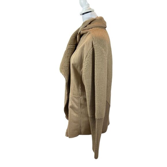 Ladies Hazel Brand Gia Faux Suede and Knit Waterfall Cardigan Size Large - Picture 5 of 12